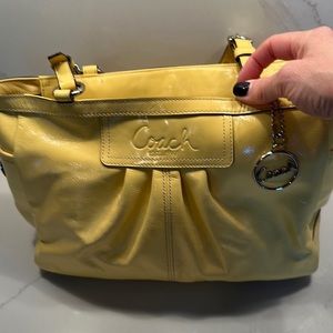 Coach Yellow Patent Leather Handbag